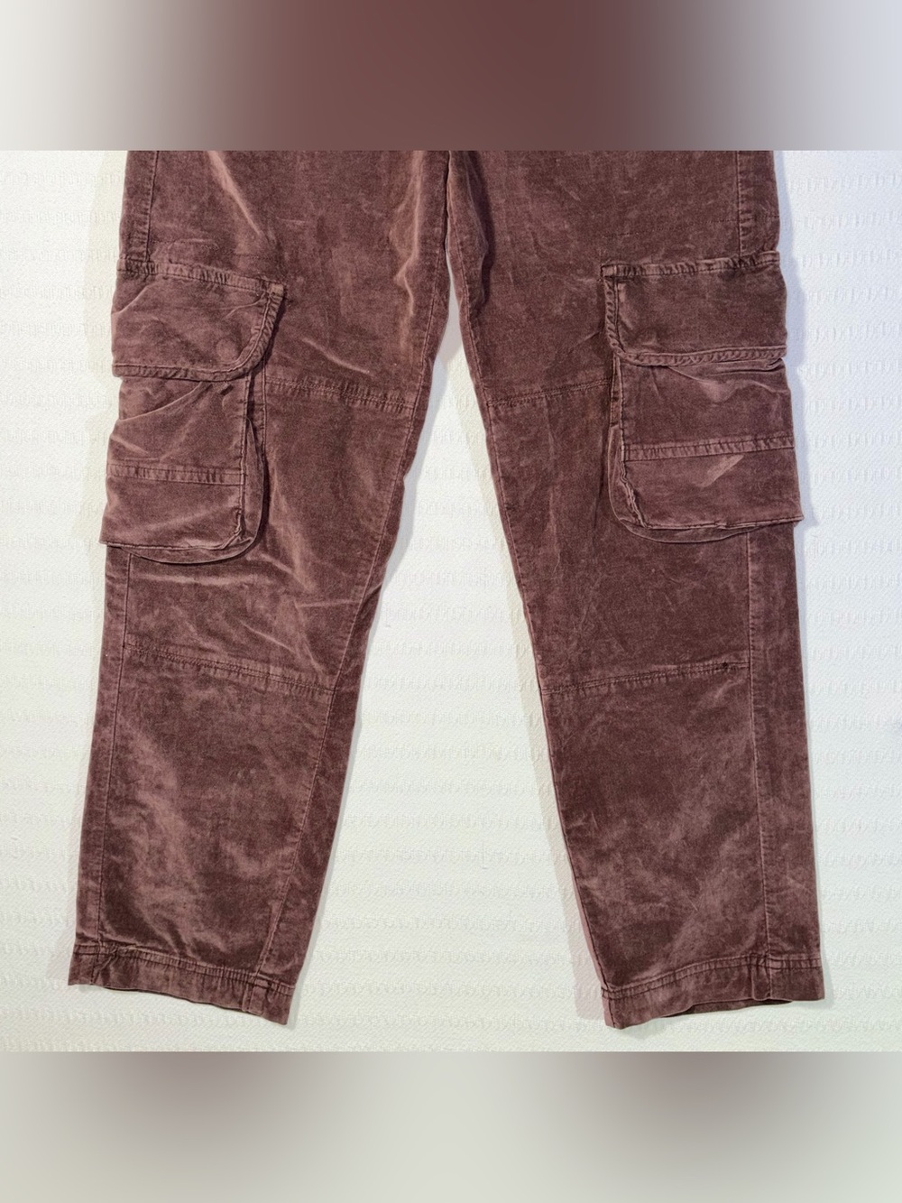 Free People Hard Crushin Plush Cargo Pants Womens Size 4 Brown Velvet Utility - Picture 6 of 14